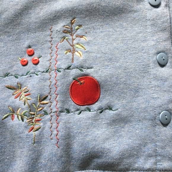 Shenanigans Apple Themed Cardigan - Petite XL - Picture 3 of 4